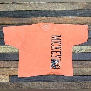 Vintage 90s Mickey Mouse Cartoon Disney World Crop Top T-Shirt